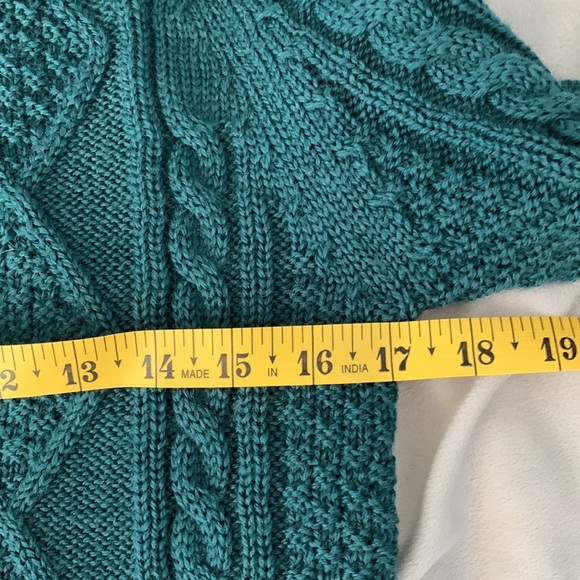 Woolovers button up emerald green cable knit wool cardigan sweater size small - Picture 4 of 8